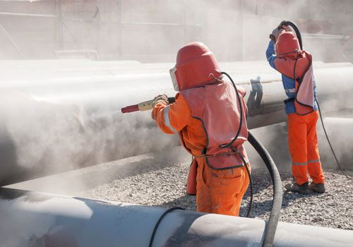 How do you prepare for sandblasting